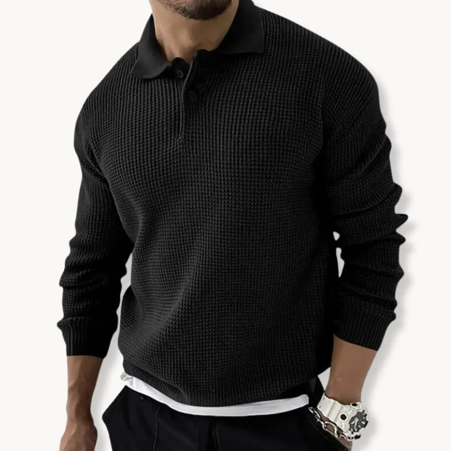 Waffle Knit Polo - Sweater CAAYWORLD