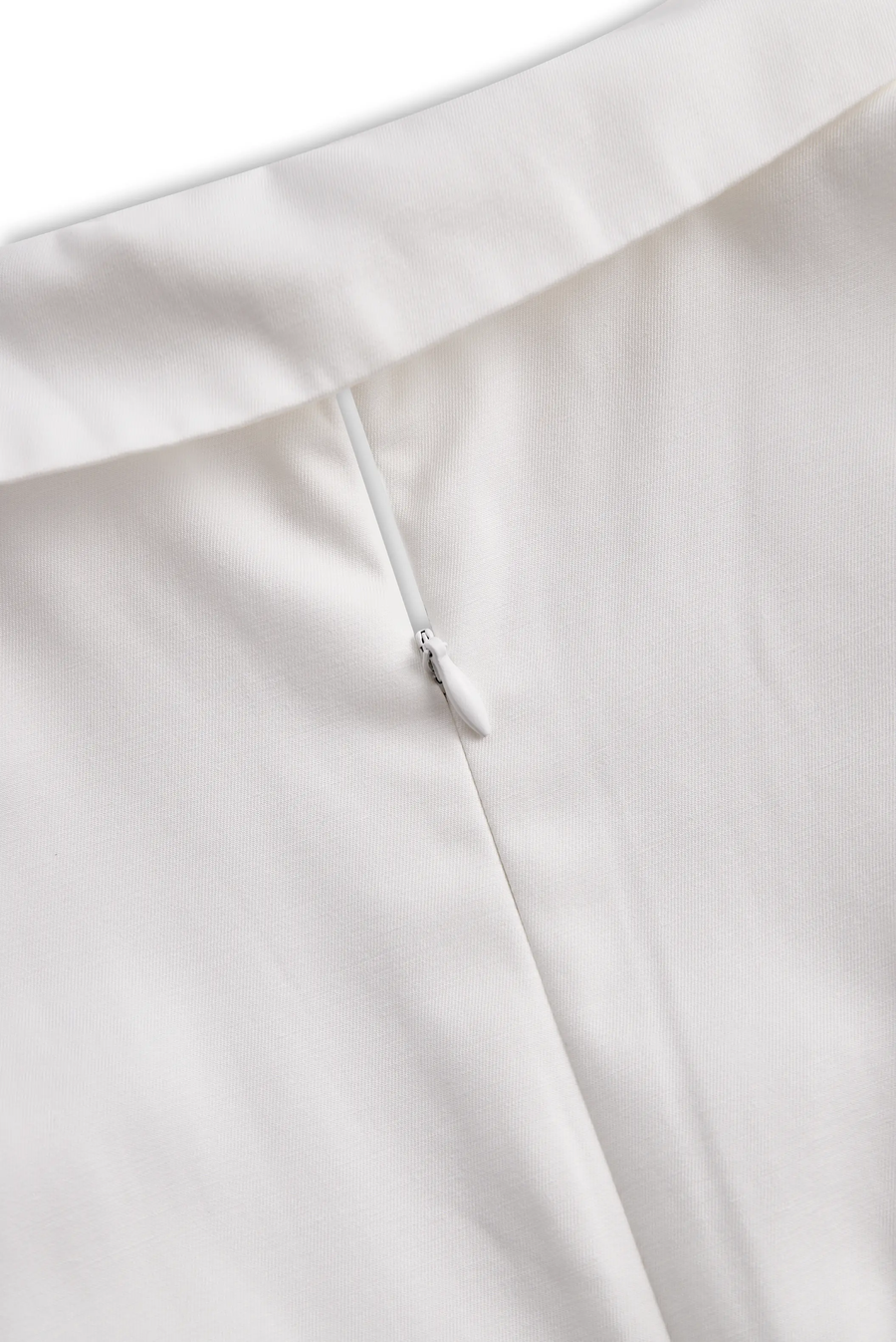 White Pleated Button-Front Shirt Dress - Mini Dress CAAYWORLD