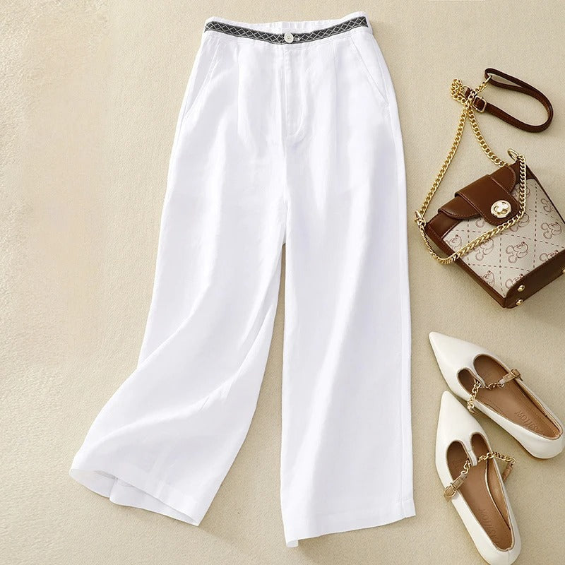 Wide-Leg Linen - Pants CAAYWORLD