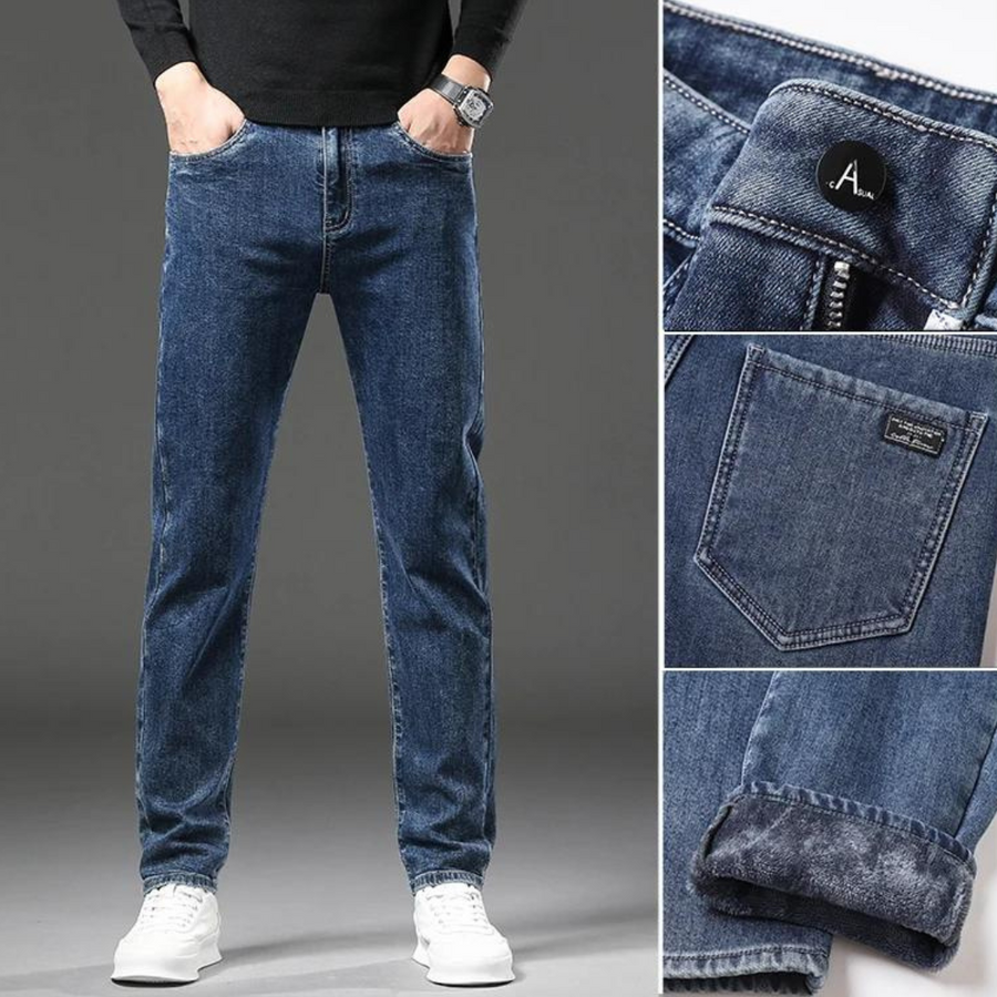 Winter Fleece-Lined Straight - Jeans CAAYWORLD MEN