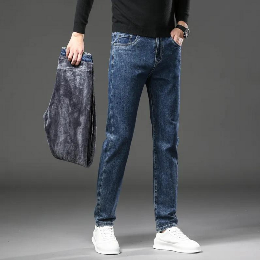 Winter Fleece-Lined Straight - Jeans CAAYWORLD MEN