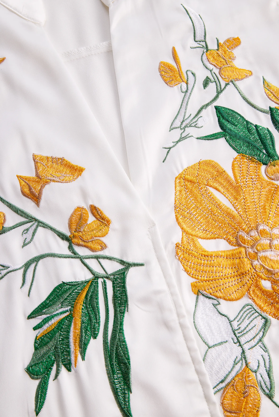 Women's Yellow Floral Embroidered Sleeveless - Blouse CAAYWORLD