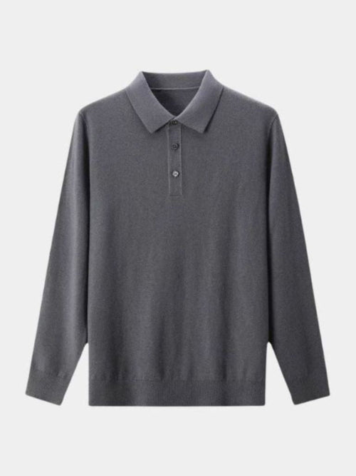 Wool Knit Button Up Polo Pullover - CAAYWORLD CAAYWORLD