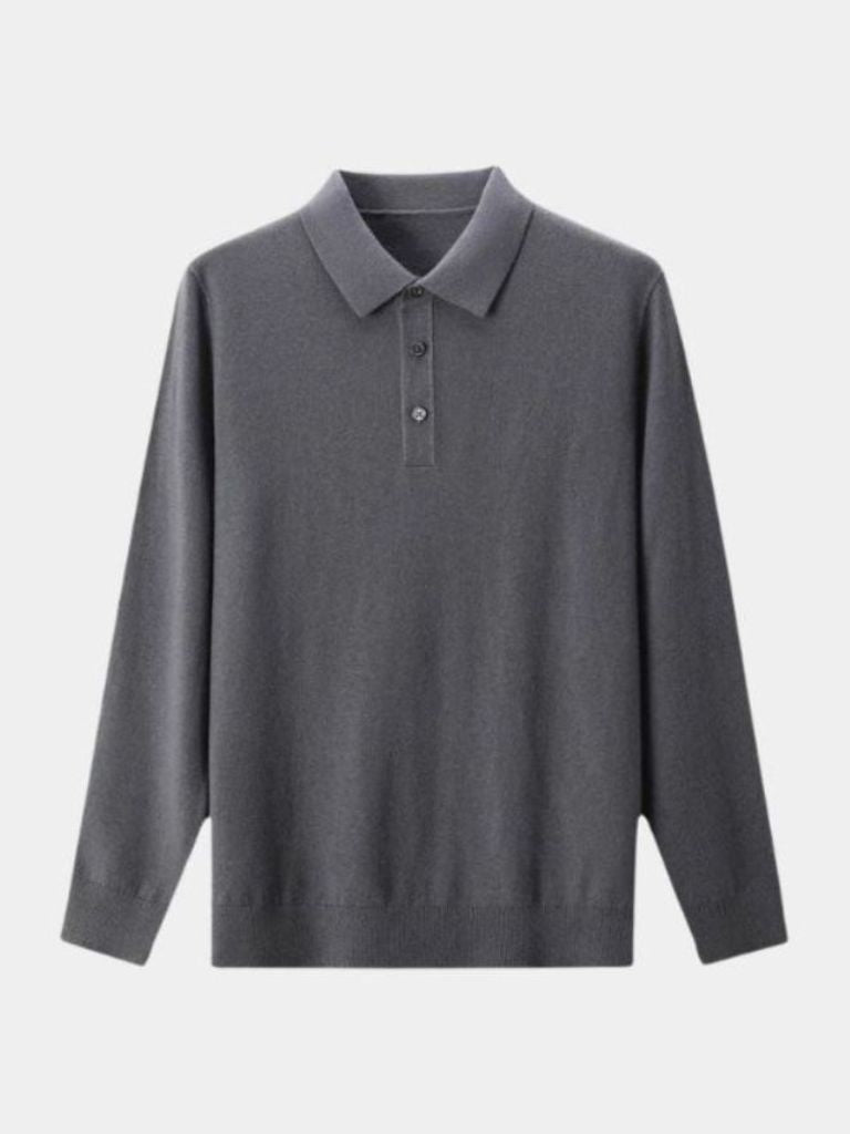 Wool Knit Button Up Polo Pullover - CAAYWORLD CAAYWORLD