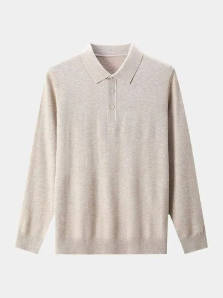 Wool Knit Button Up Polo Pullover - CAAYWORLD CAAYWORLD