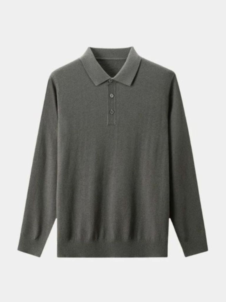 Wool Knit Button Up Polo Pullover - CAAYWORLD CAAYWORLD