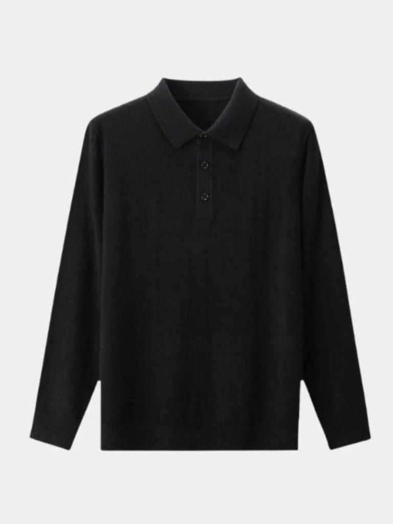 Wool Knit Button Up Polo Pullover - CAAYWORLD CAAYWORLD