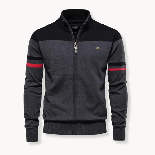 Zip Front Ribbed Knit - Sweater CAAYWORLD
