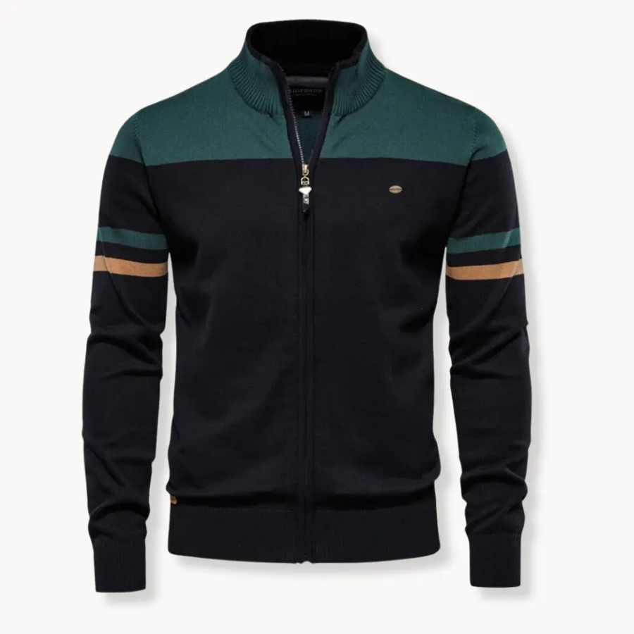 Zip Front Ribbed Knit - Sweater CAAYWORLD