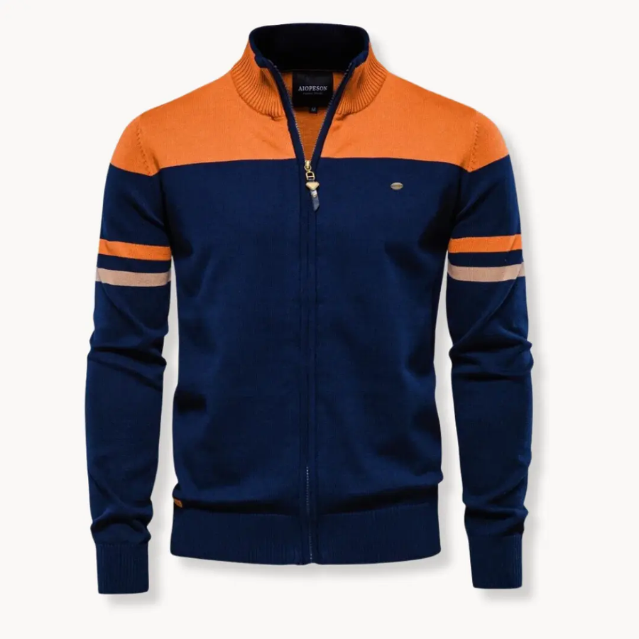 Zip Front Ribbed Knit - Sweater CAAYWORLD