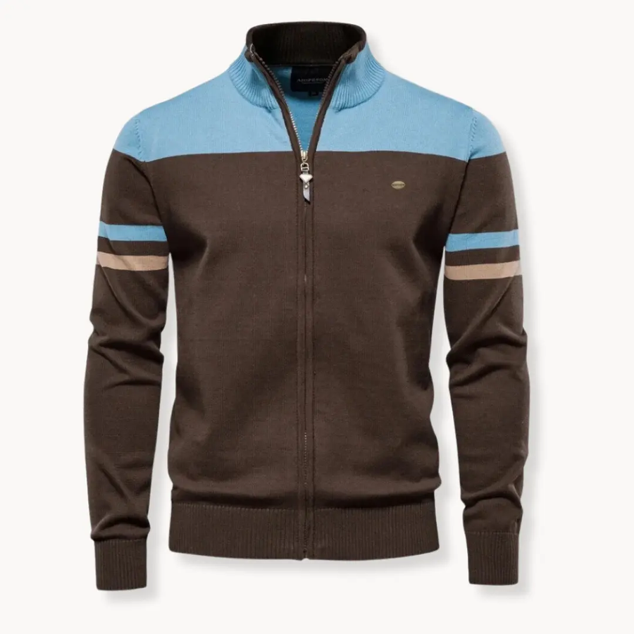 Zip Front Ribbed Knit - Sweater CAAYWORLD