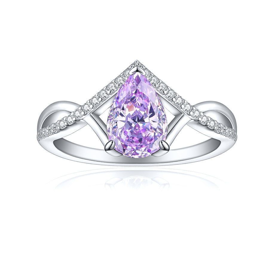Pear Cut Twisted band Engagement Ring  (Multi Color Available) shine of diamond