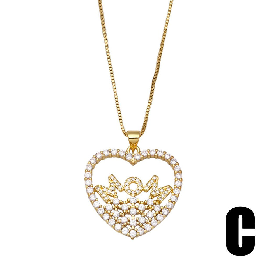 Vintage 'Mother's Day' Golden Tone Pendant Necklace Dazzleyesjewelry