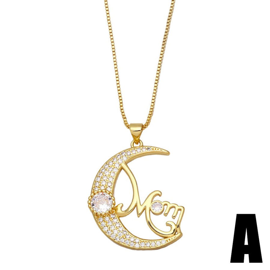 Vintage 'Mother's Day' Golden Tone Pendant Necklace Dazzleyesjewelry