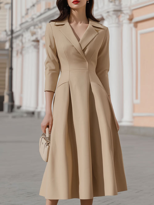 CAAYWORLD Beige Blazer-Style Midi Dress SN