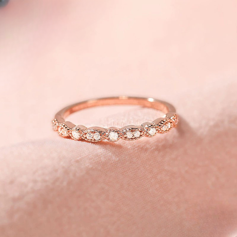 Art Deco Half Eternity Stacking Wedding Band in Sterling Silver Shineofidamond