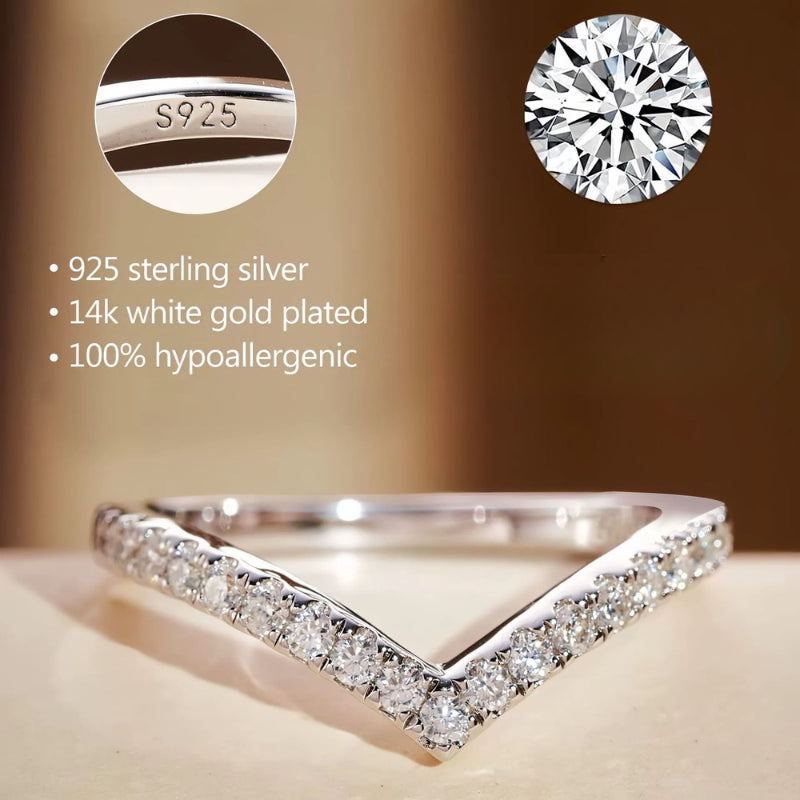 Classic 4 Prong Round Cut Sterling Silver Engagement Ring with Band Shine of Diamond