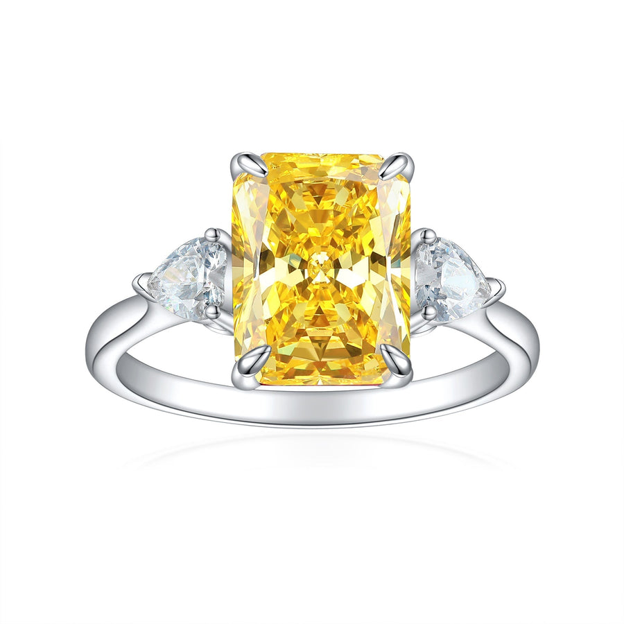 4.0CT Three Stone Pink Sterling Silver Engagement Ring (Multi Color Available) shine of diamond