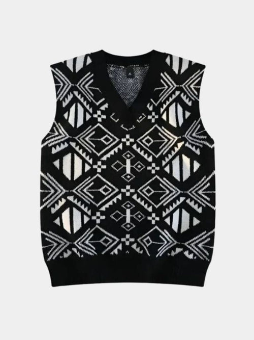 Academic Retro Knit Vest - CAAYWORLD CAAYWORLD