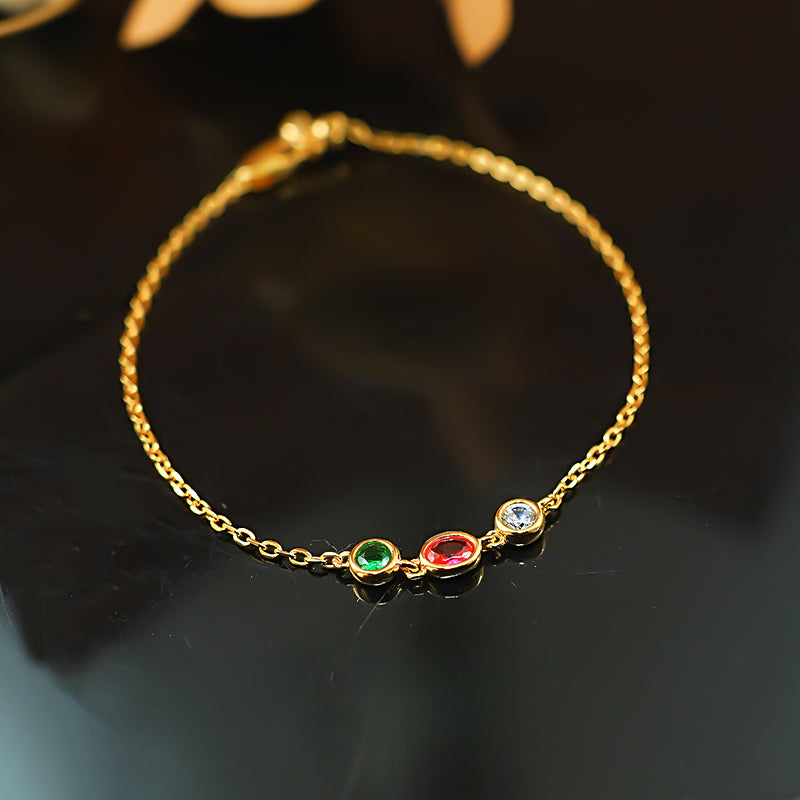 CAAYWORLD - Design Colorful 925 Silver Bracelet Shine of Diamond