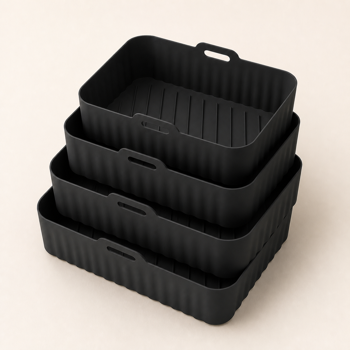 Four identical matte-black Airnest liners for the 4 Pack Everyday Set bundle
