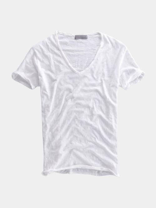 Albo Classic Linen V Neck T-Shirt – CAAYWORLD CAAYWORLD
