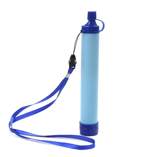 Aquor portable water filter straw with blue carry lanyard