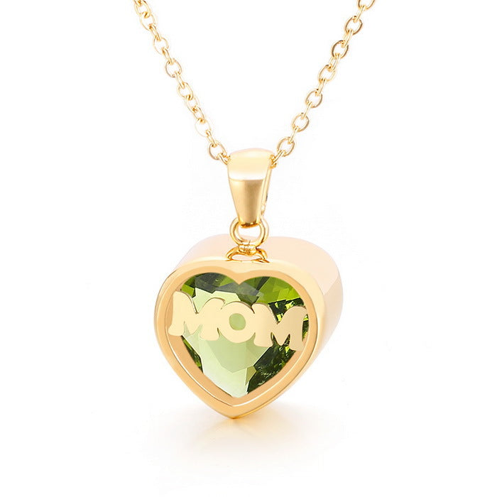 Personalized  Heart Cut Pendant Necklace For Mom Dazzleyesjewelry