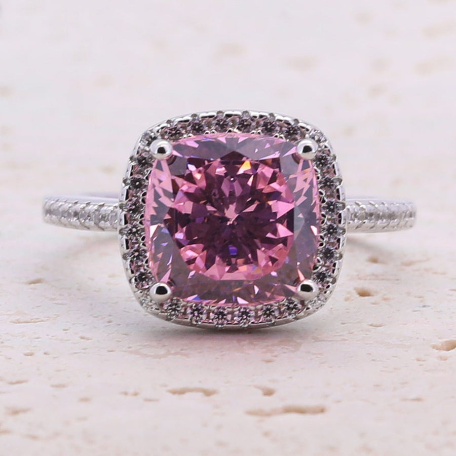 3.5ct Cushion Cut Halo Multi Color Sterling Silver Bridal Set shine of diamond