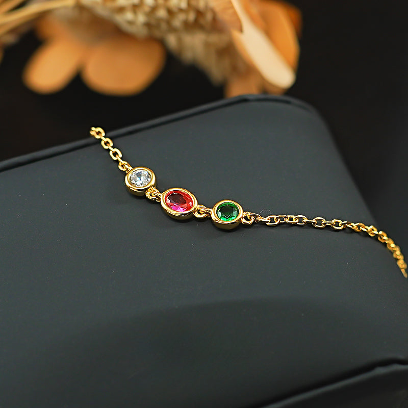 CAAYWORLD - Design Colorful 925 Silver Bracelet Shine of Diamond