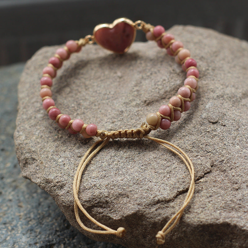 Bohemian Multi-Stone Woven Bracelet – Adjustable Natural Gemstone Shine of Diamond