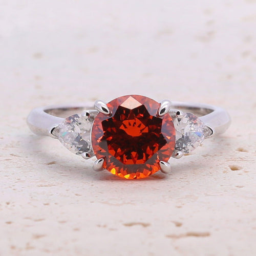 2.0CT Round Cut Three Stone Sterling Silver Engagement Ring(Multi Color available) shine of diamond