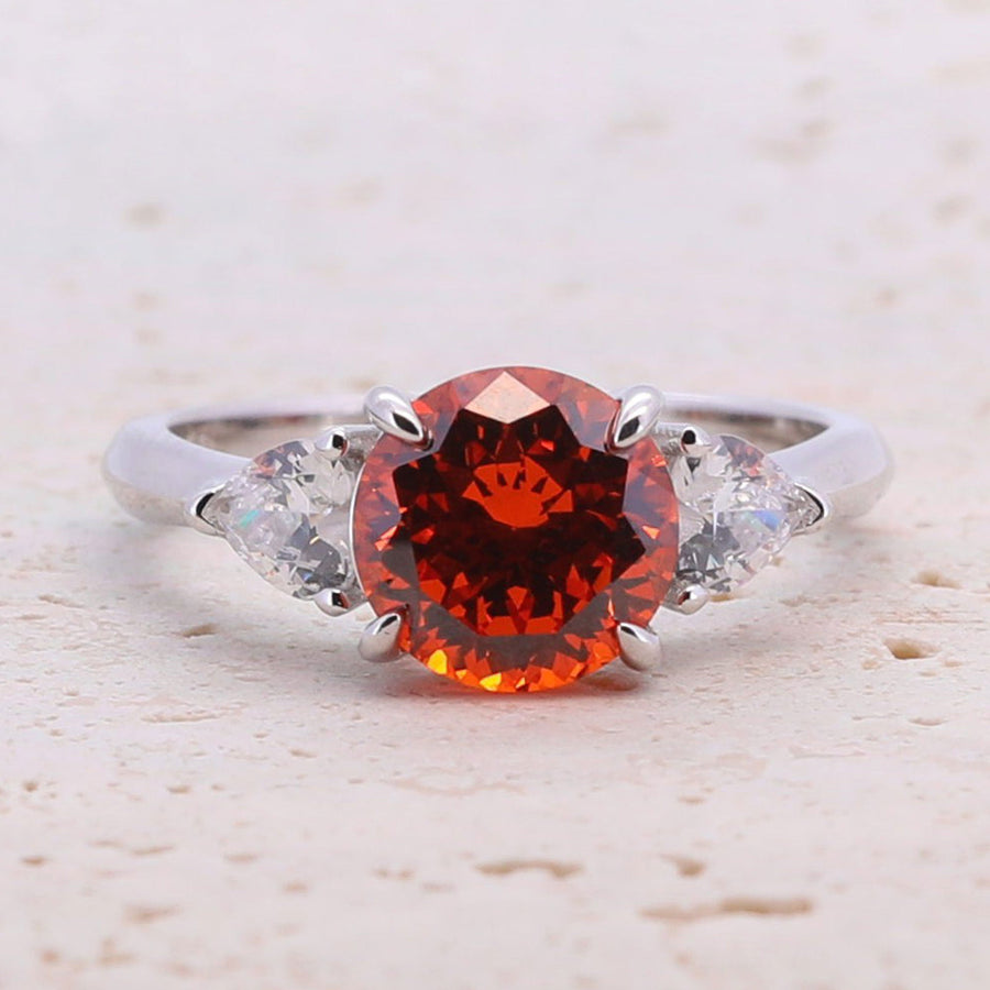 2.0CT Round Cut Three Stone Sterling Silver Engagement Ring(Multi Color available) shine of diamond