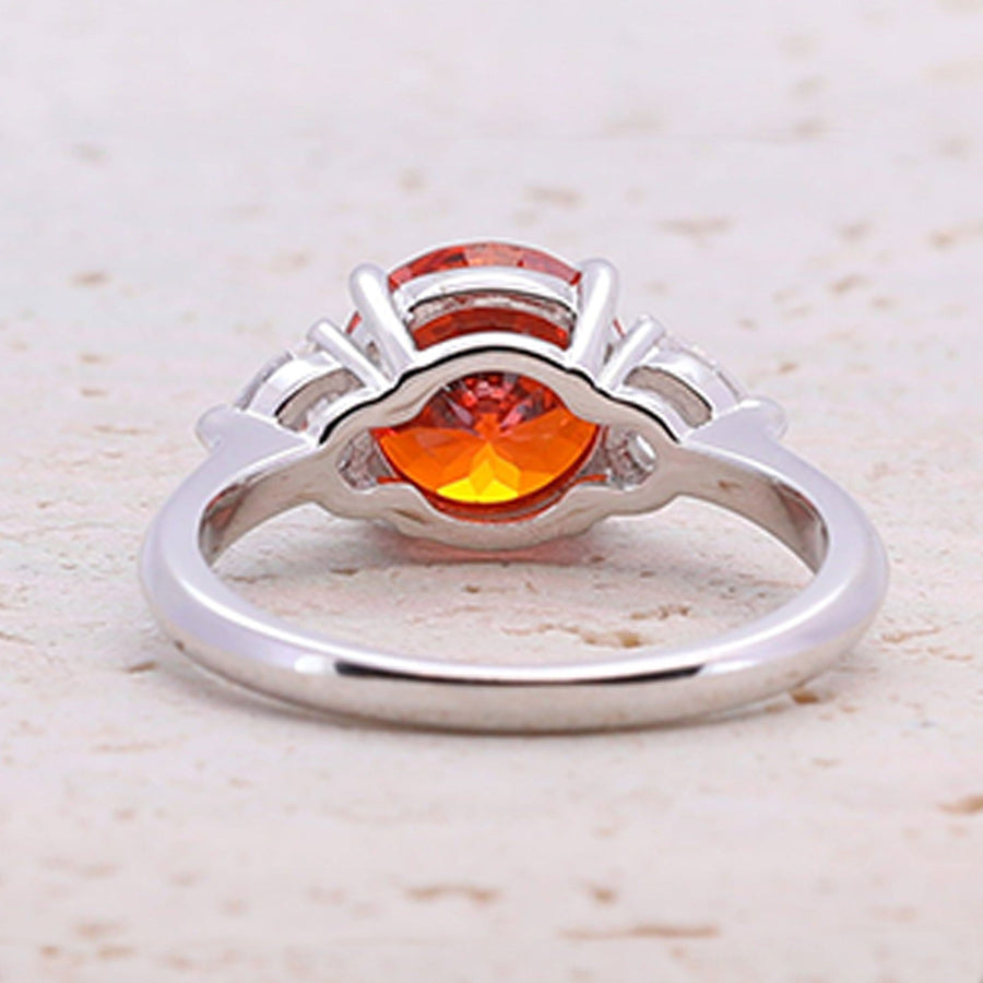 2.0CT Round Cut Three Stone Sterling Silver Engagement Ring(Multi Color available) shine of diamond
