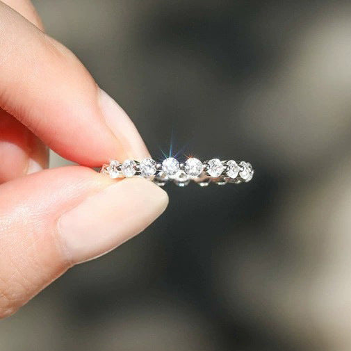 Sale | Simple Yellow Gold Full Eternity Wedding Band In Sterling Silver shine of diamond