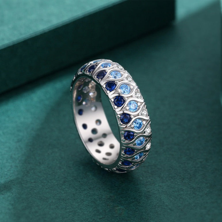 Colored Wedding Band For Women in Sterling Silver Shineofidamond