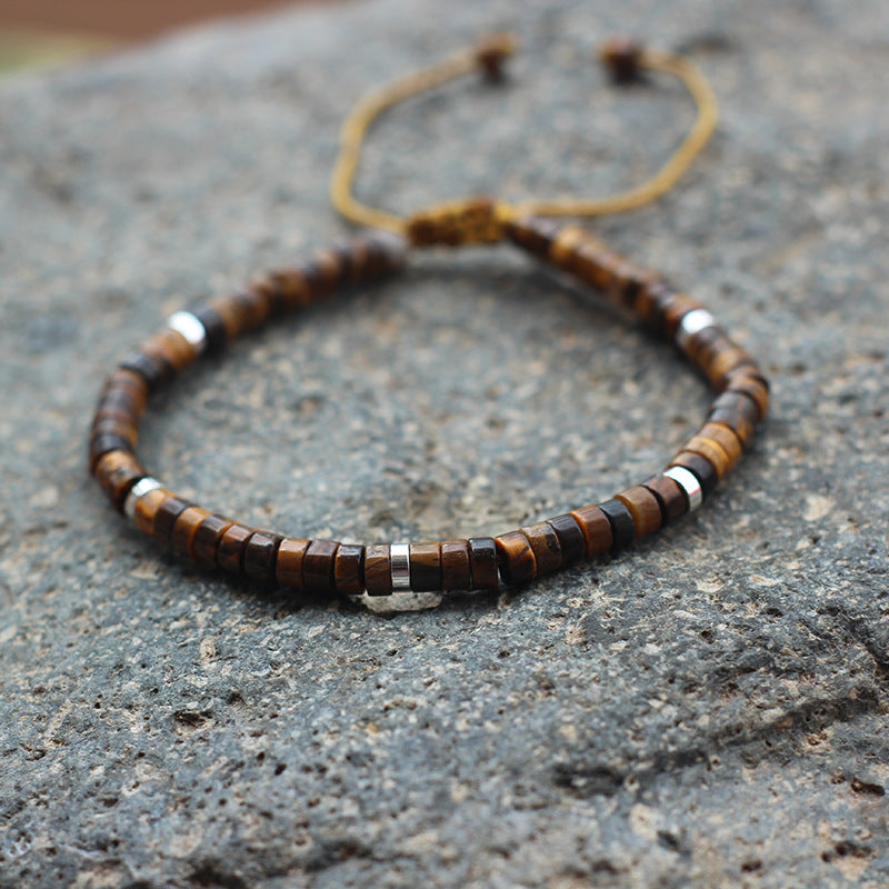 Adjustable Natural Stone Beaded Dainty Bracelet Shine of Diamond