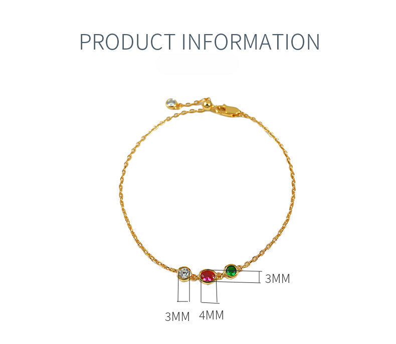 CAAYWORLD - Design Colorful 925 Silver Bracelet Shine of Diamond