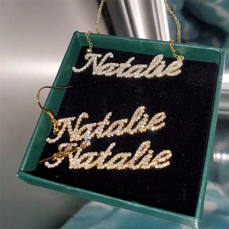 Personalized Full Pave Name Necklace in 925 Sterling Silver Shine of Diamond