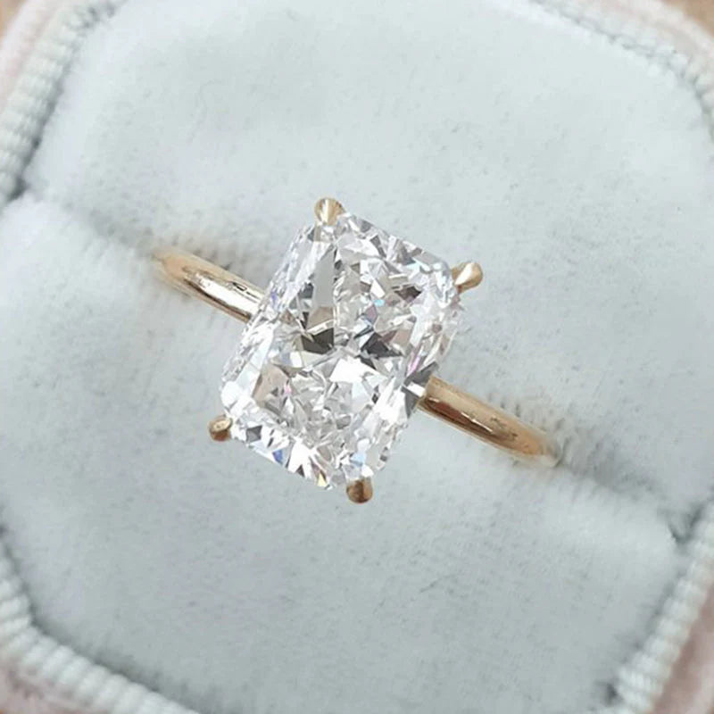 Stunning Radiant Cut Bridal Set In Sterling Silver Shineofdiamond