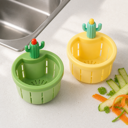 Two Cacticlean baskets, one green and one yellow