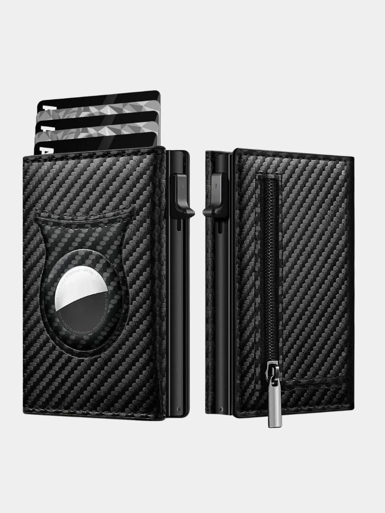Carbon Fiber Wallet with Air Tag Holder RFID Blocking - CAAYWORLD CAAYWORLD