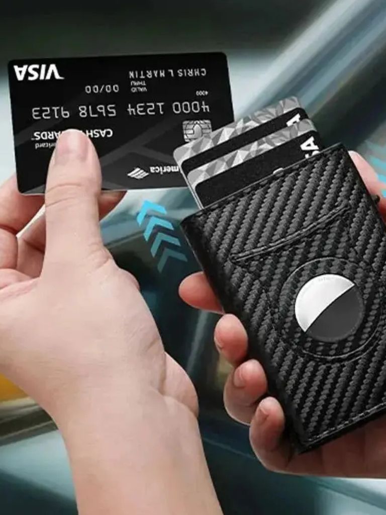 Carbon Fiber Wallet with Air Tag Holder RFID Blocking - CAAYWORLD CAAYWORLD