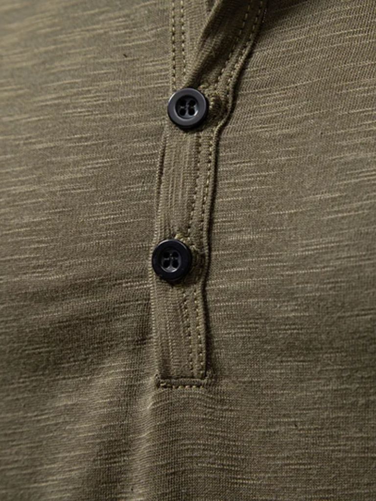 Henley Neck Long Sleeve T-Shirt - CAAYWORLD CAAYWORLD