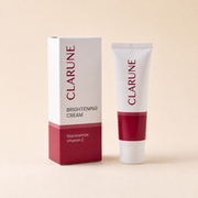 Clarune brightening cream tube and carton