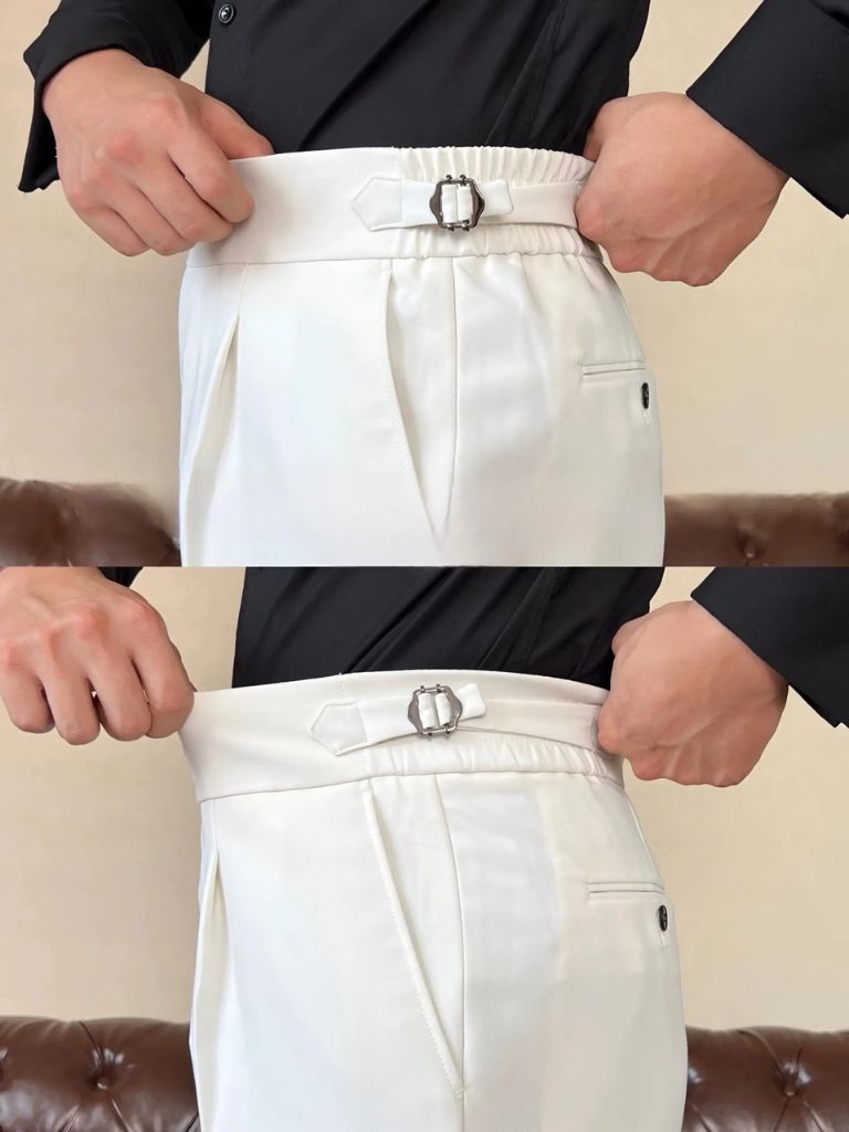 Classic Italy Sidetab Elastic Trousers - CAAYWORLD CAAYWORLD