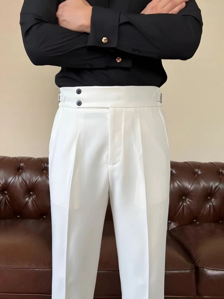 Classic Italy Sidetab Elastic Trousers - CAAYWORLD CAAYWORLD