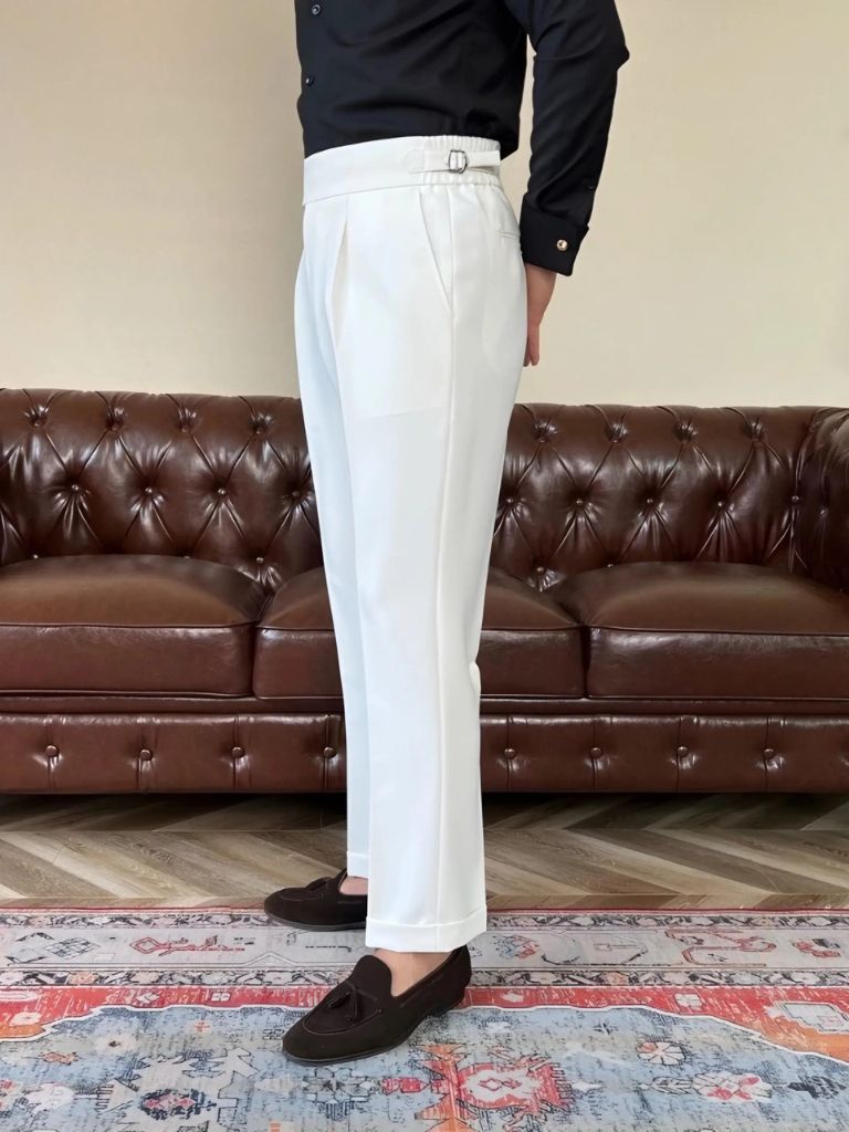 Classic Italy Sidetab Elastic Trousers - CAAYWORLD CAAYWORLD