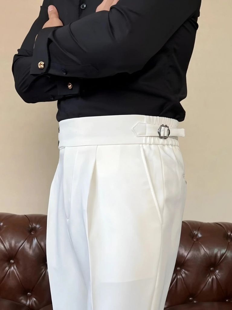 Classic Italy Sidetab Elastic Trousers - CAAYWORLD CAAYWORLD