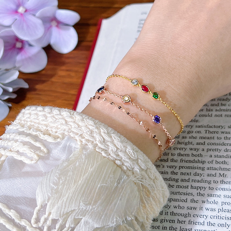 CAAYWORLD - Design Colorful 925 Silver Bracelet Shine of Diamond